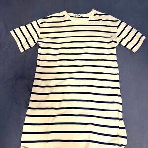 Zara t-shirt dress, cotton, black & white striped, M